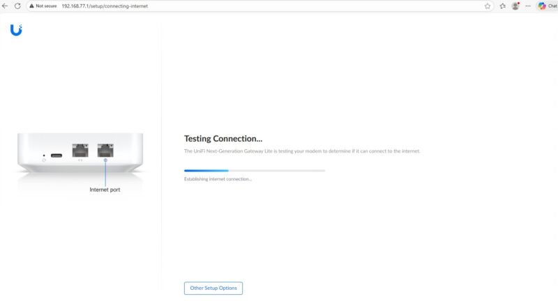 Ubiquiti UXG Lite Setup No Internet