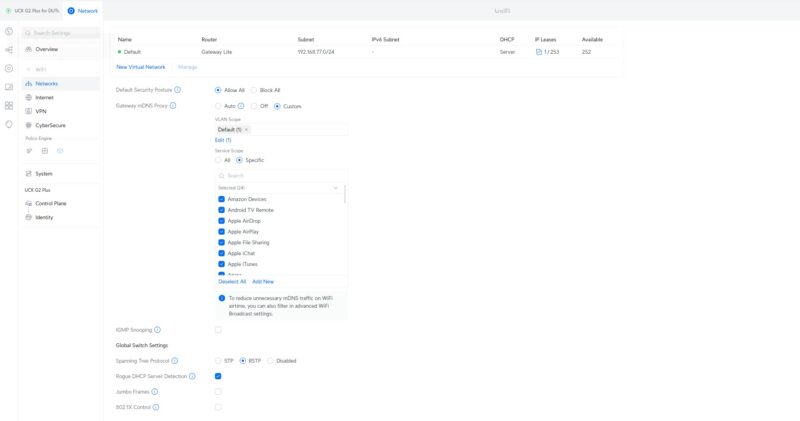 Ubiquiti UXG Lite UniFi Network LAN Settings