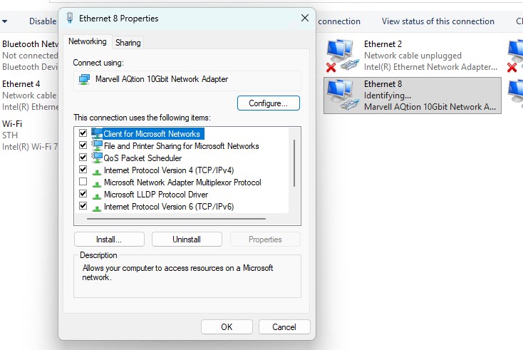 YuanLey AQC113 X1 Network Card In Windows 11