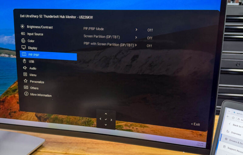 Dell UltraSharp 52 Thunderbolt Hub Monitor PIP PBP Menu