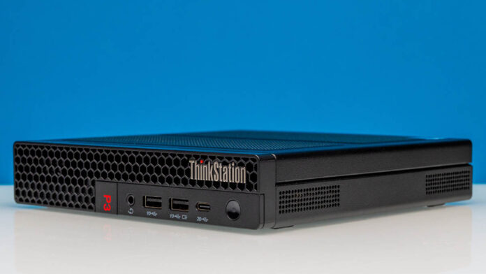Lenovo ThinkStation P3 Tiny Gen 2 Workstation Front Angled 1