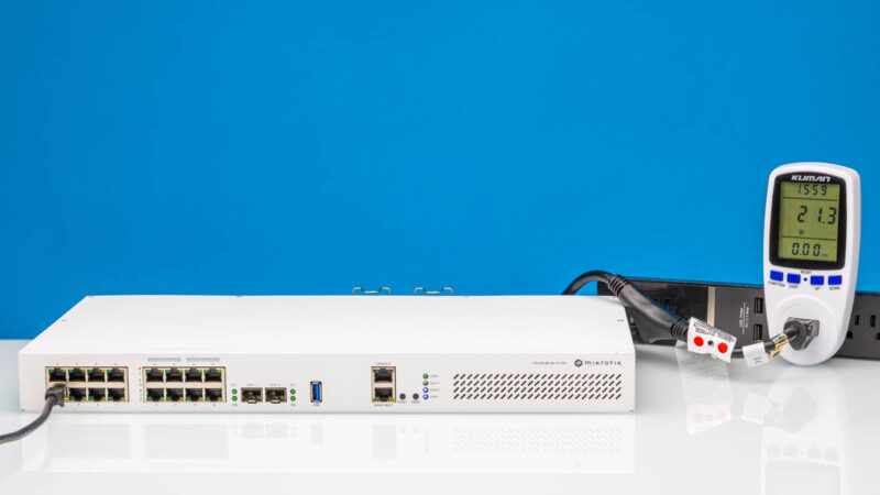 MikroTik CRS418 8P 8G 2S RM 1GbE Power Consumption 1