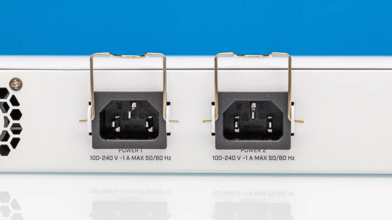 MikroTik CRS418 8P 8G 2S RM AC Power Input 1