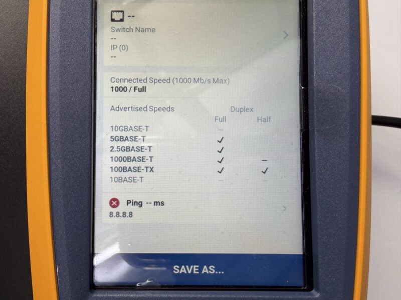 NICGIGA S50 0800 Speed Test Fluke LinkIQ Duo Large