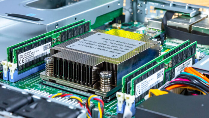 40 Core Intel Xeon 6 SoC Granite Rapids D Under Heatsink