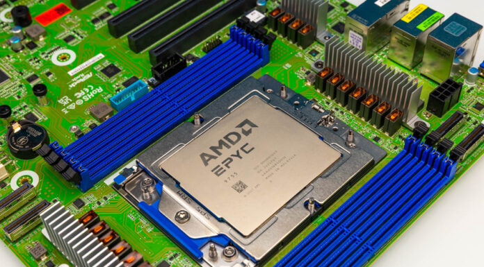 ASRock Rack TURIND8-2L2T Review A Flexible AMD EPYC SP5 Motherboard ASRock Rack TURIND8 2L2T AMD EPYC 9755 Installed