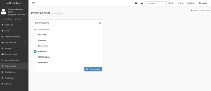 ASRock Rack TURIND8 IPMI Power Control Large