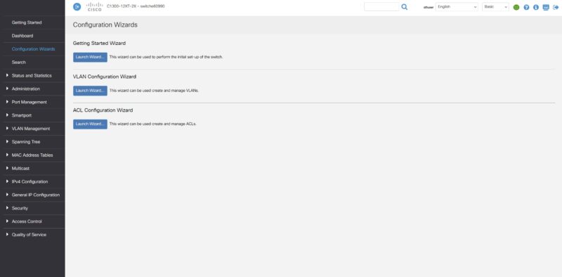 Cisco C1300 12XT 2X Web GUI Configuration Wizards