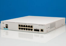 Cisco Catalyst C1300-12XT-2X Review A Better 14-Port 10GbE Managed Switch Cisco Catalyst C1300 12XT 2X Front Angled 1