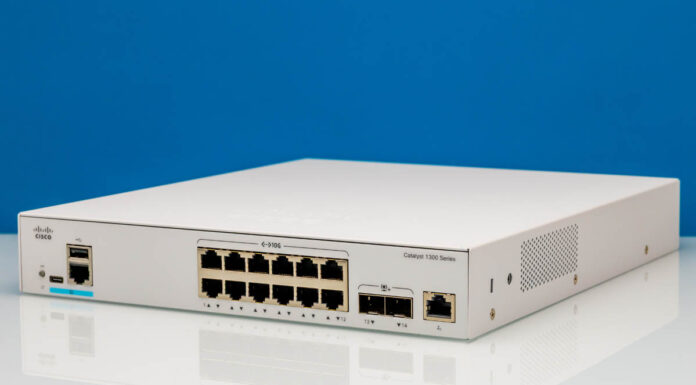 Cisco Catalyst C1300-12XT-2X Review A Better 14-Port 10GbE Managed Switch Cisco Catalyst C1300 12XT 2X Front Angled 1