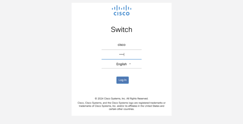 Cisco Catalyst C1300 16XTS Management Web UI Login