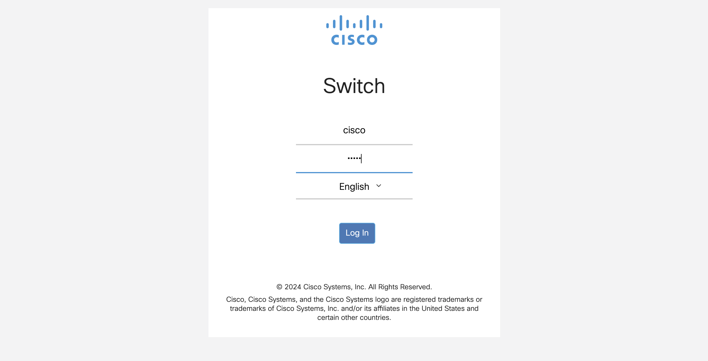 Cisco Catalyst C1300 16XTS Management Web UI Login