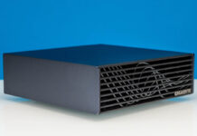 Gigabyte AI TOP ATOM NVIDIA GB10 Review A Neat Little Box Gigabyte AI TOP ATOM NVIDIA GB10 Front Angled 2