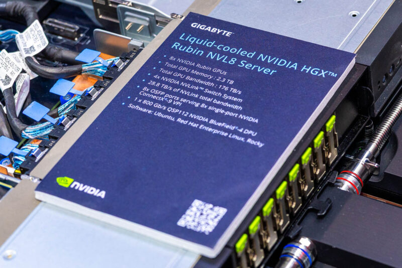 Gigabyte Booth Tour Liquid Cooled NVIDIA HGXT Rubin NVL8 Server 1