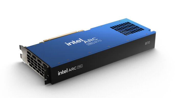 Intel Announces Arc Pro B70 and B65 Video Cards: Big Battlemage Brings Big Memory for AI Workstations Intel Arc Pro B70 Card Shot