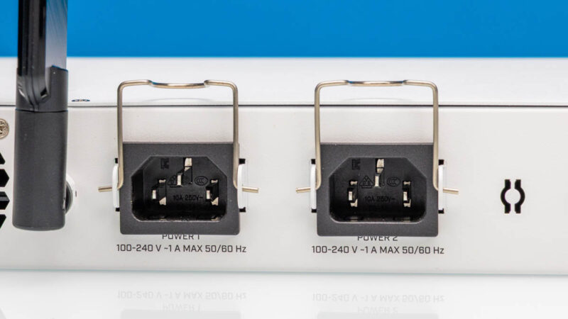 MikroTik CRS418 8P 8G 2S 5axQ2axQ RM AC Power Inputs 1