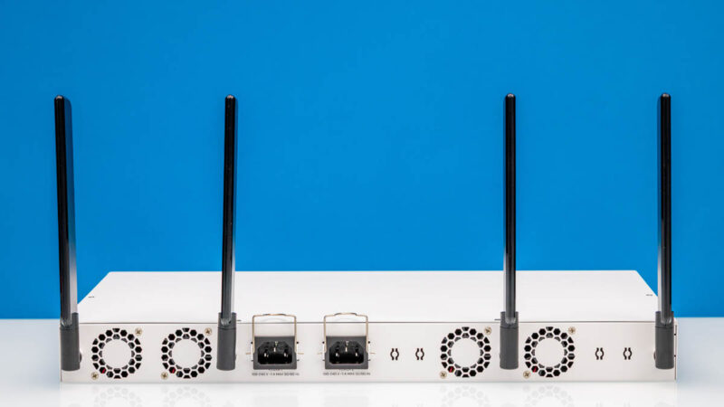 MikroTik CRS418 8P 8G 2S 5axQ2axQ RM Rear 1