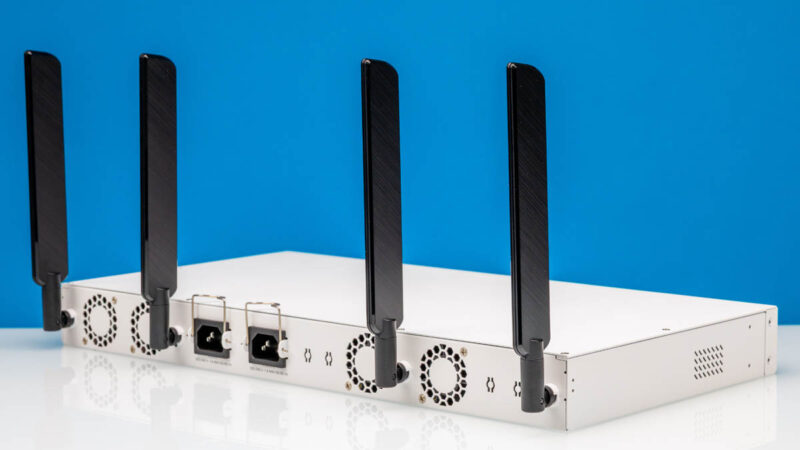 MikroTik CRS418 8P 8G 2S 5axQ2axQ RM Rear Angled 2