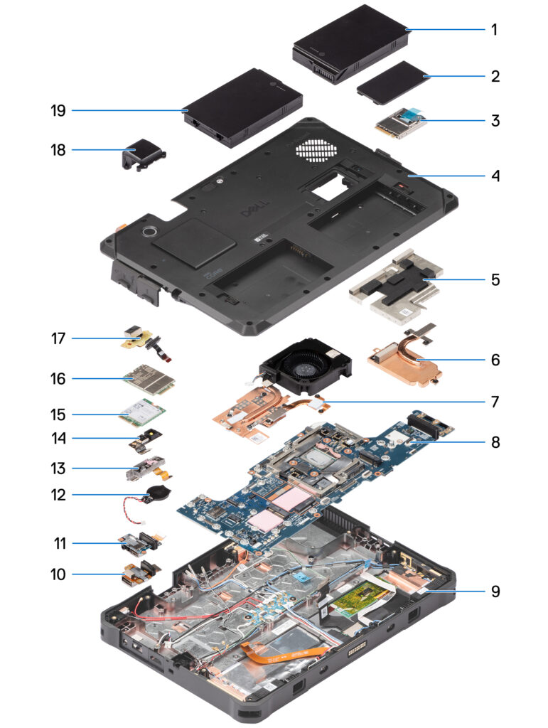 Dell Pro Rugged 12 Tablet Parts Diagram
