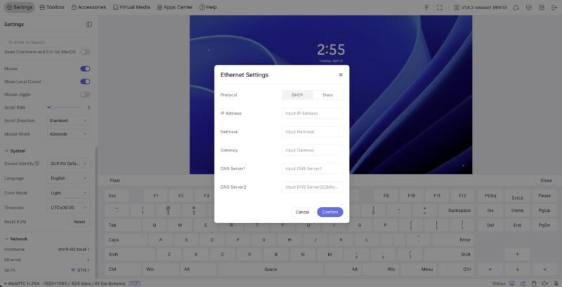 GL Comet Pro RM 10 Ethernet Settings