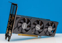 Gigabyte GeForce RTX 5060 OC Low Profile 8G Mini-Review NVIDIA GEFORCE RTX 5060 Front Angled 2