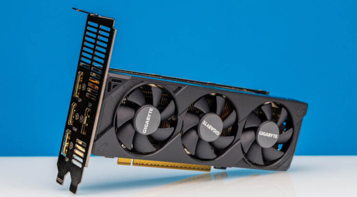 Gigabyte GeForce RTX 5060 OC Low Profile 8G Mini-Review NVIDIA GEFORCE RTX 5060 Front Angled 2