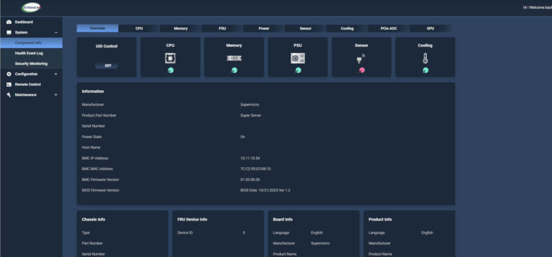 Supermicro IPMI Component Info