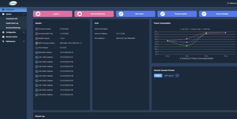 Supermicro IPMI Dashboard