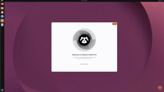 Ubuntu 26.04 LTS Desktop Welcome
