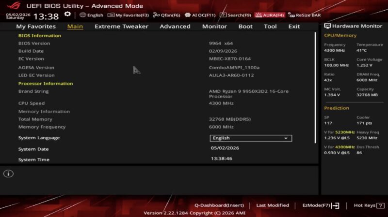 ASUS ROG Crosshair X870E Hero UEFI Advanced Mode
