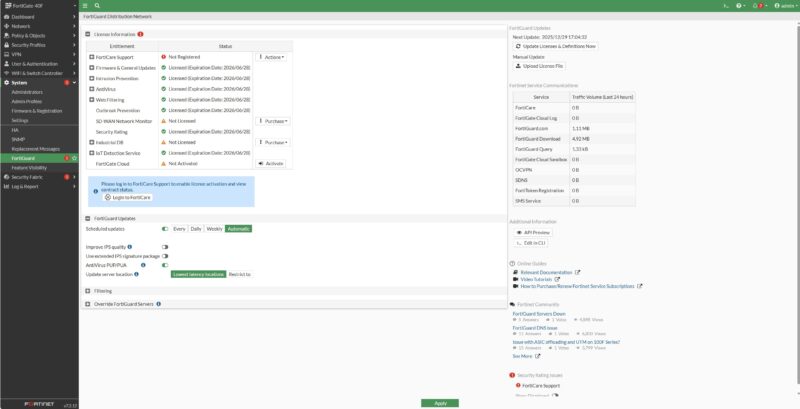 Fortinet FortiGate 40F FortiGuard Licenses