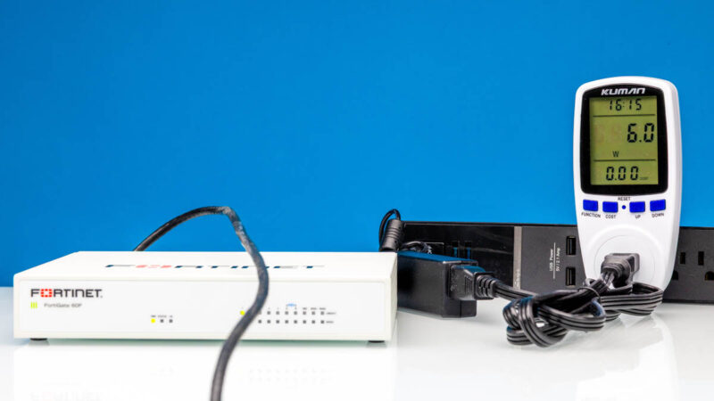 Fortinet FortiGate 60F GE RJ45 Power Consumption 1