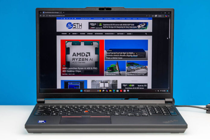 Lenovo ThinkPad P16 Gen 3 Front Screen On 1