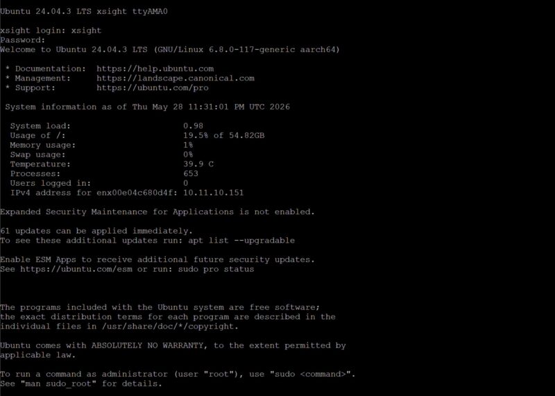 Xsight Labs E1 DPU Ubuntu Installation Step 12 Reboot Into Fresh Ubuntu 24.04