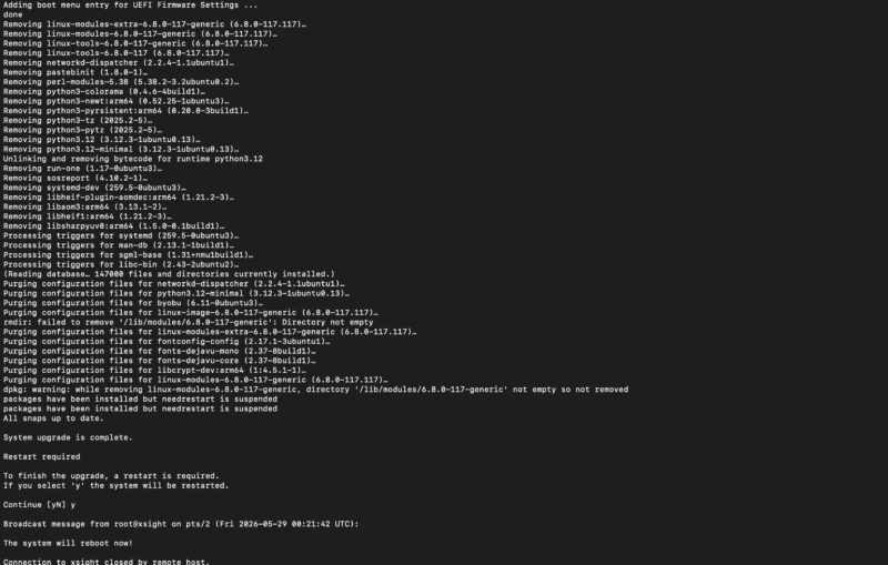 Xsight Labs E1 DPU Upgrade From Ubuntu 24.04 To 26.04 LTS Reboot