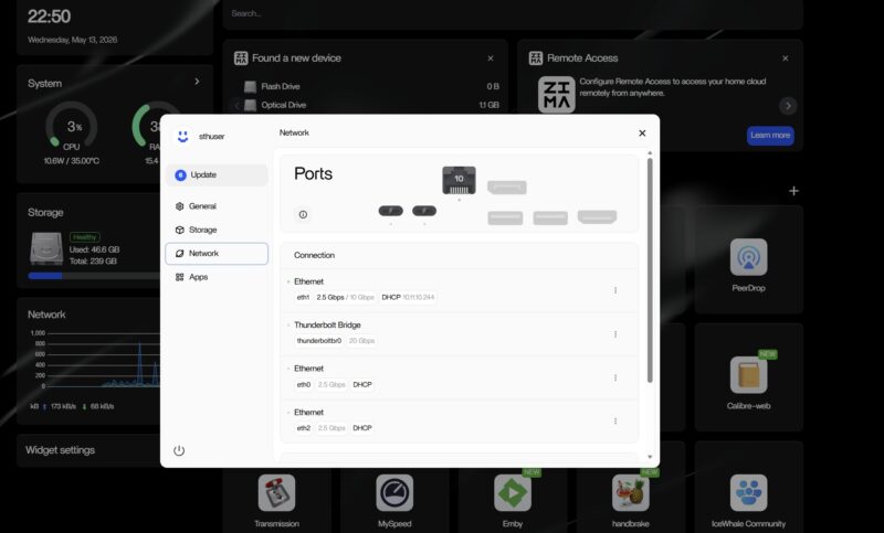 ZimaOS Ports Network