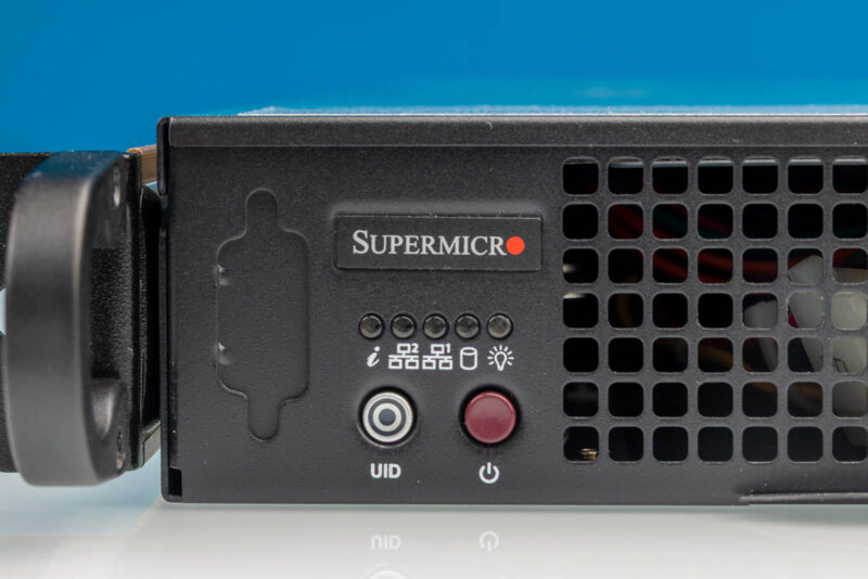 Supermicro SYS-112D-36C-FN3P power button and status LEDs
