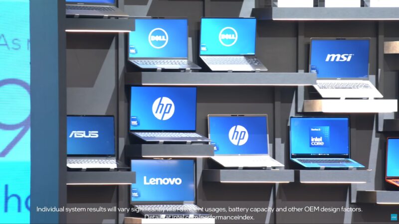 Intel Computex 2026 Keynote Wall Of Laptops