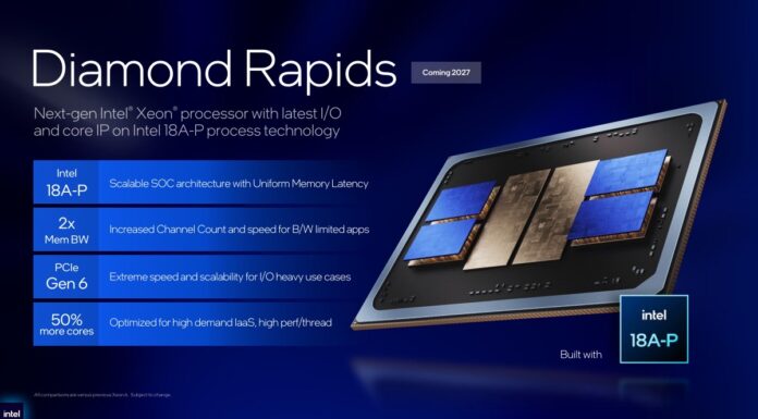 Intel Xeon 7 Diamond Rapids Now Slated for 2027 Intel Diamond Rapids at Computex 2026