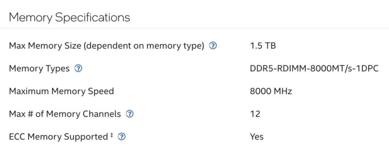 Intel Xeon 6990E+ Memory Support