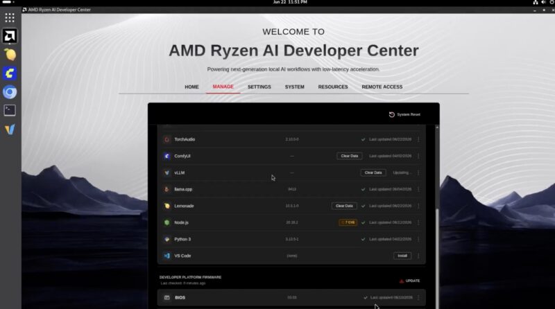 AMD Ryzen AI Halo Debian 12 AMD Ryzen AI Developer Center 2 Manage
