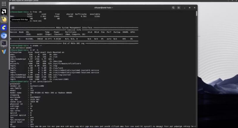 AMD Ryzen AI Halo Debian 12 Key Stats