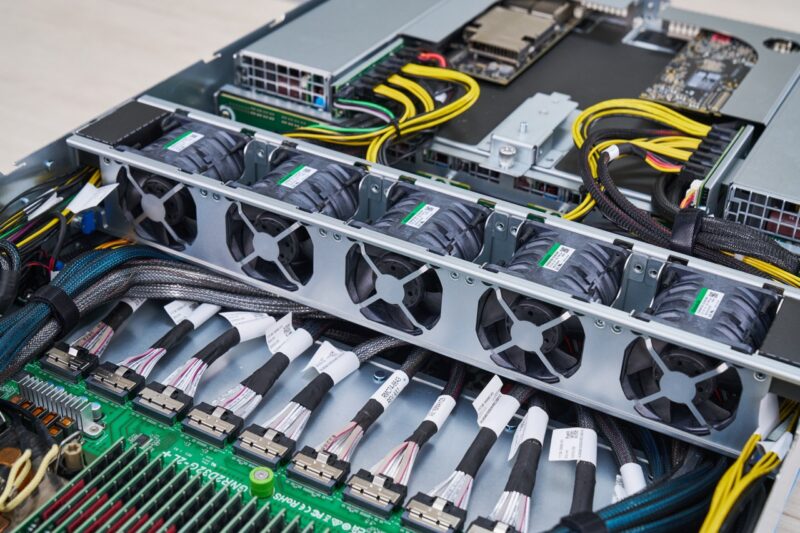 ASRock Rack 4U16X GNR2 DLC MCIO Cables And Fan Partition Large