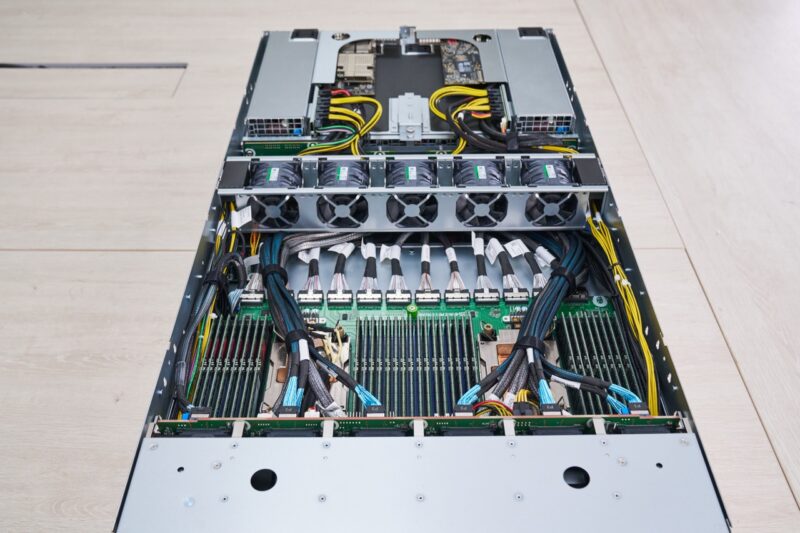 ASRock Rack 4U16X GNR2 DLC Top View CPU And Fans Large