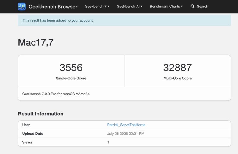 Geekbench 7 Apple M5 Max Result Online
