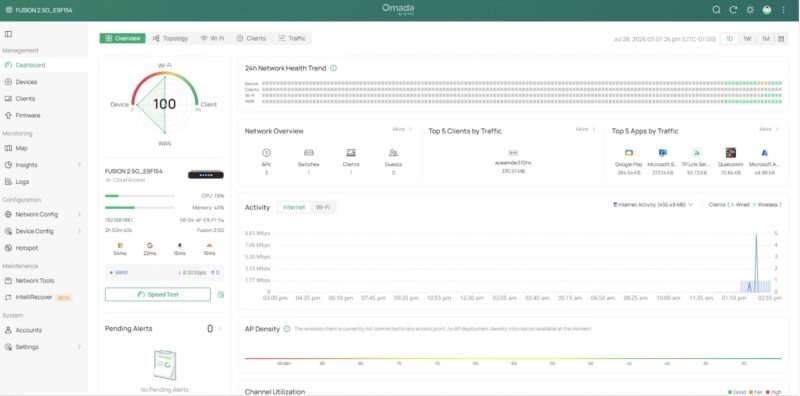 Omada Fusion Gateway 2.5G Dashboard 2