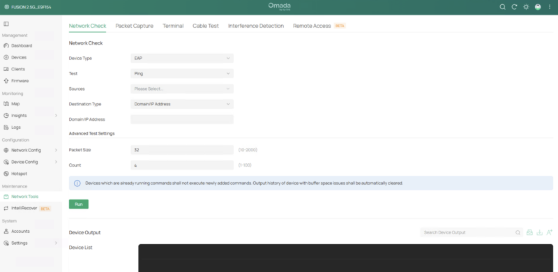Omada Fusion Gateway 2.5G Network Tools