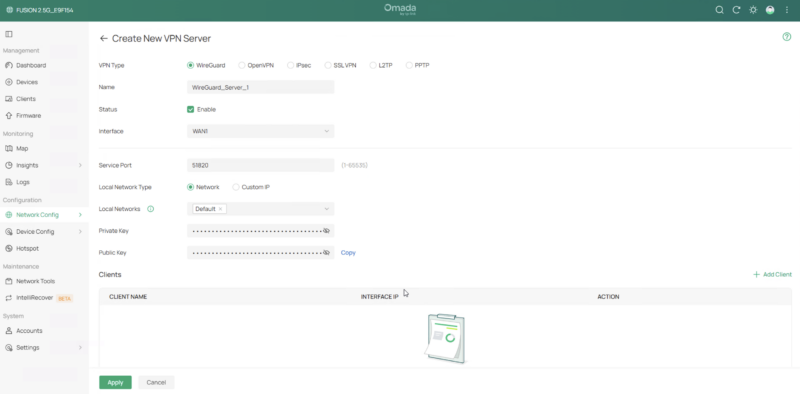 Omada Fusion Gateway 2.5G Setup VPN Server