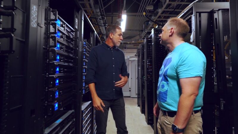 Cosm Los Angeles tour frame at 06:45 showing technical control room