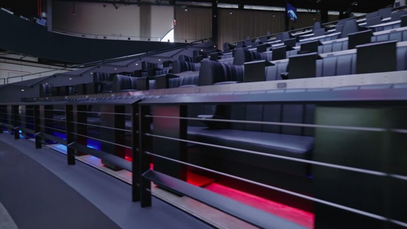 Cosm Los Angeles tour frame at 09:15 showing venue exit area